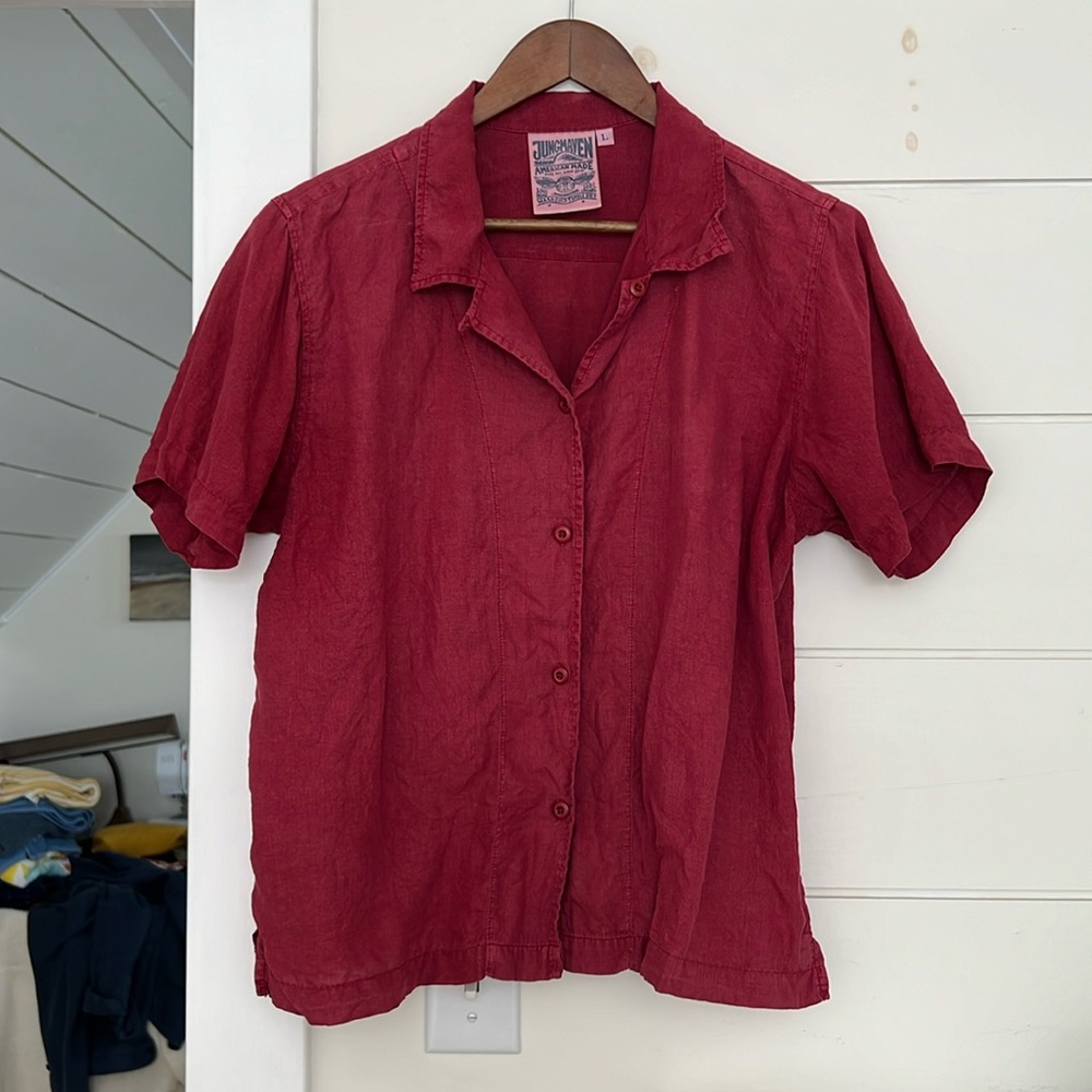 Jungmaven women’s L red shirt, 100% hemp